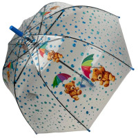 Дитяча парасолька прозора Rain напівавтомат ведмедики (Z0272-3)