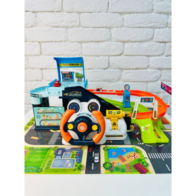 Игровой набор парковка трек с музыкальным рулем LD Игровой набор парковка трек с музыкальным рулем LD