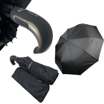 Чоловіча парасоля напівавтомат Calm Rain ручка гак Чорна (Z347-1)