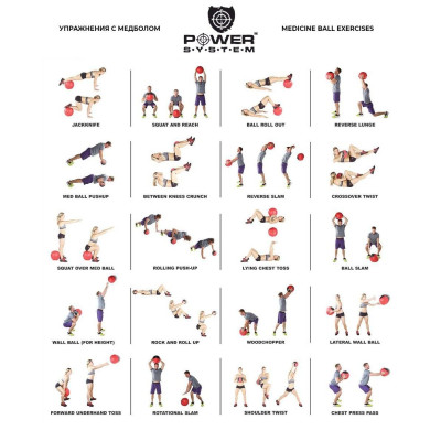 Медбол Medicine Ball Power System 6кг Медбол Medicine Ball Power System 6кг