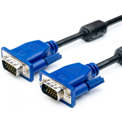 Кабель VGA папа - VGA папа 2 феррита шнур MV 3м (44376) Кабель VGA папа - VGA папа 2 феррита шнур MV 3м (44376)