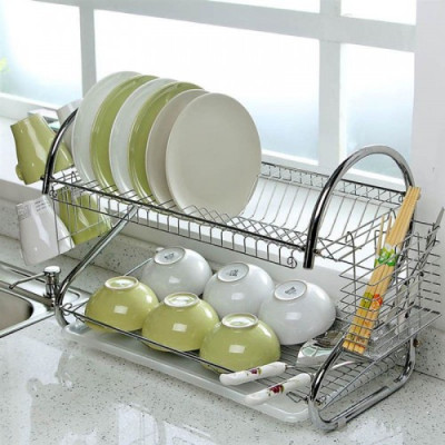 Сушилка для посуды cтойка для хранения посуды Kitchen двухярусная (46905) Сушилка для посуды cтойка для хранения посуды Kitchen двухярусная (46905)