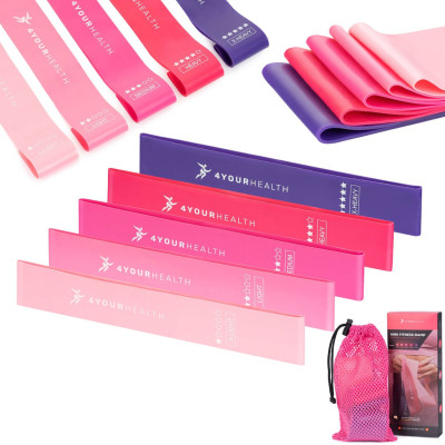 Фитнес резинки набор из 5шт. 4yourhealth Mini Band Fitness от 1 до 20кг Фитнес резинки набор из 5шт. 4yourhealth Mini Band Fitness от 1 до 20кг