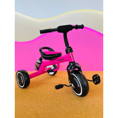 Детский трехколесный велосипед для девочки Turbo Trike со световыми эффектами розовый LD