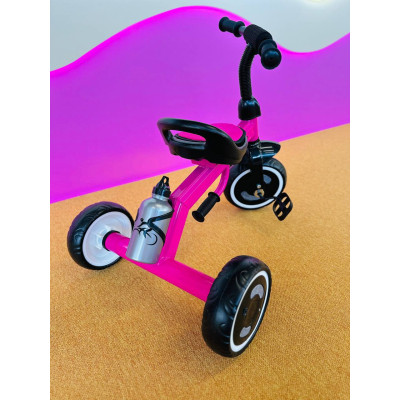 Детский трехколесный велосипед для девочки Turbo Trike со световыми эффектами розовый LD