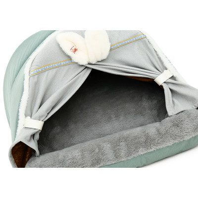 Лежак-домик для котов Hoopet HY-W2490 Green-Gray M