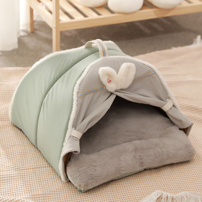 Лежак-будиночок для котів Hoopet HY-W2490 Green-Gray S