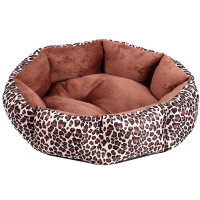 Лежак для котов собак круглый Lesko SY-2022-1208-97 Leopard S 40*18 см