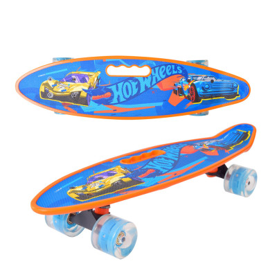 Пенни борд для мальчиков Bambi Hot Wheels 60*17 см с подсветкой Пенни борд для мальчиков Bambi Hot Wheels 60*17 см с подсветкой
