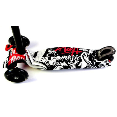 Детский самокат Scooter MAXI Street Чёрные светящиеся колёса (EB1371092808)