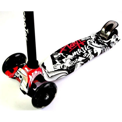 Детский самокат Scooter MAXI Street Чёрные светящиеся колёса (EB1371092808)