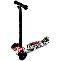 Детский самокат Scooter MAXI Street Чёрные светящиеся колёса (EB1371092808)