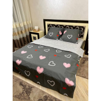 Комплект постельного белья Soft двуспальный 180х220 см сердечка 