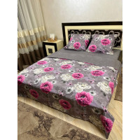Комплект постельного белья Soft евро 200х220 см цветы Пионы
