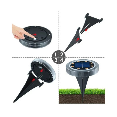 Світильники садові Bass Polska на сонячній батареї в ґрунт водонепроникні 16 шт