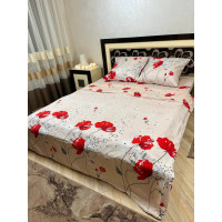 Комплект постельного белья Soft евро 200х220 см цветы Красный мак Комплект постельного белья Soft евро 200х220 см цветы Красный мак