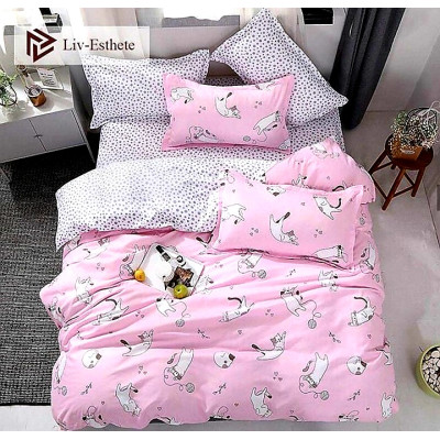 Комплект постельного белья Донна Race Cats Pink евро (DR-103xa)
