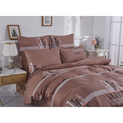 Постельный комплект белья Донна Race Giraffe Brown 180х220 см (DR-11xa) Постельный комплект белья Донна Race Giraffe Brown 180х220 см (DR-11xa)