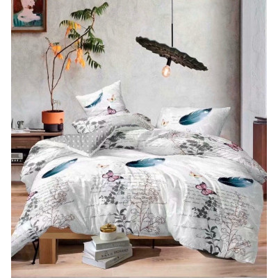 Постельный комплект белья Донна Race Feather and butterfly сатин 180х220 см (DR-48xa)