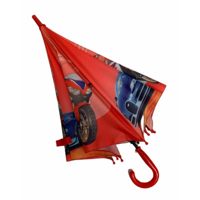 Детский зонтик для мальчика Flagman полуавтомат машинки красний (Zfl146-4)