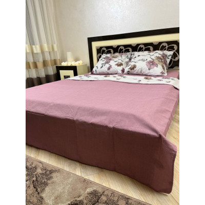 Комплект постельного белья Soft полуторный 150х215 см цветы Гибискус
