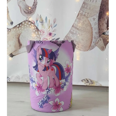 Корзина для игрушек, белья из текстиля MasterWood для девочки 60х35см My little pony с паралоновой вставкой
