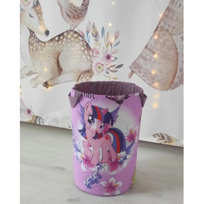 Корзина для игрушек, белья из текстиля MasterWood для девочки 60х35см My little pony с паралоновой вставкой Корзина для игрушек, белья из текстиля MasterWood для девочки 60х35см My little pony с паралоновой вставкой