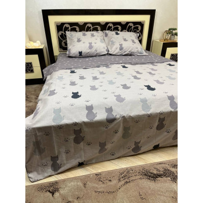 Комплект постельного белья Soft полуторный 150х215 см Котики
