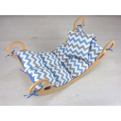 Дитяча гойдалка балансир Masterwood з матрацом і подушкою Зигзаг
