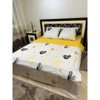 Комплект постельного белья Soft двуспальный 180х220 см романтический сердечка Комплект постельного белья Soft двуспальный 180х220 см романтический сердечка