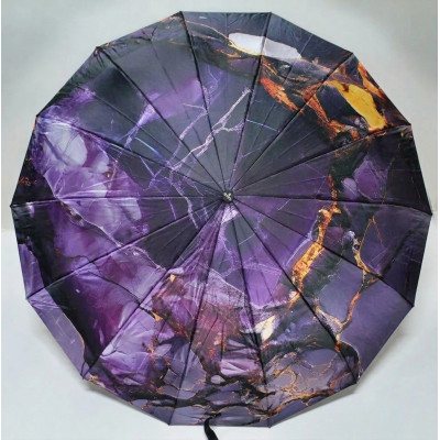 Жіноча складна парасолька автомат Три слона Атлас/сатин 14 спиць Карбон Фіолетовий мармур Жіноча складна парасолька автомат Три слона Атлас/сатин 14 спиць Карбон Фіолетовий мармур