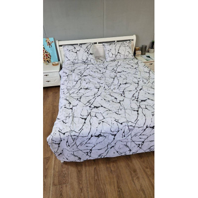 Комплект постельного белья Soft двуспальный 180х220 см Мрамор белый