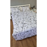 Комплект постельного белья Soft двуспальный 180х220 см Мрамор белый