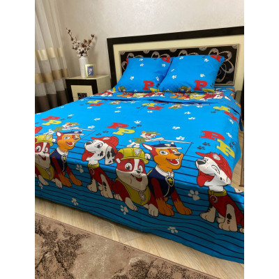 Комплект постільної білизни Soft полуторний Щенячий патруль Тріо Paw Patrol 150х215 см Комплект постільної білизни Soft полуторний Щенячий патруль Тріо Paw Patrol 150х215 см