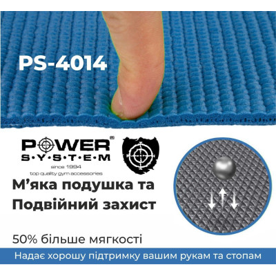 Коврик для йоги и фитнеса Power System 173см Fitness-Yoga Mat Blue