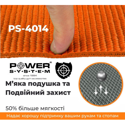 Коврик для йоги и фитнеса Power System 173см Fitness-Yoga Mat Orange Коврик для йоги и фитнеса Power System 173см Fitness-Yoga Mat Orange