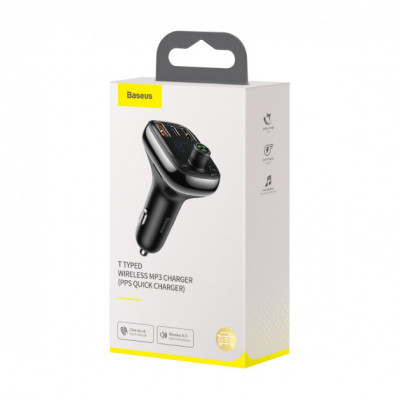 Автомобильное зарядное устройство FM-трансмиттер Baseus T-Typed MP3 S-13 Bluetooth 5.0 (R2)