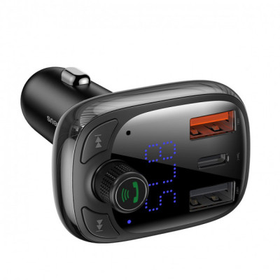 Автомобильное зарядное устройство FM-трансмиттер Baseus T-Typed MP3 S-13 Bluetooth 5.0 (R2)