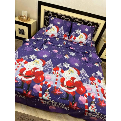Комплект постельного белья Soft полуторный 150х215 см Рождество Merry Christmas Санта Комплект постельного белья Soft полуторный 150х215 см Рождество Merry Christmas Санта