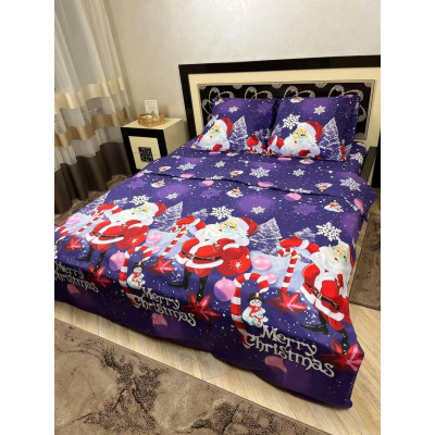 Комплект постельного белья Soft полуторный 150х215 см Рождество Merry Christmas Санта Комплект постельного белья Soft полуторный 150х215 см Рождество Merry Christmas Санта