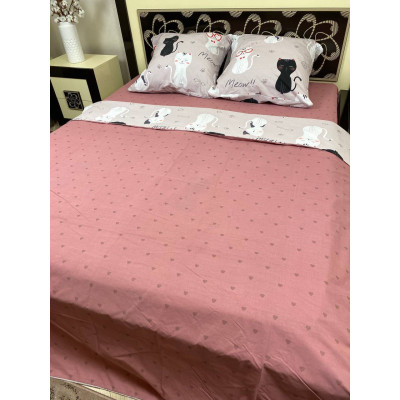 Комплект постельного белья Soft полуторный 150х215 см Котики в очках