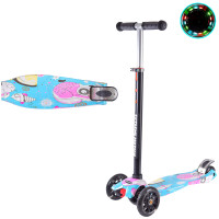 Самокат детский для девочки Scooter на 3-6 лет светящиеся колеса RT