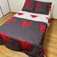 Комплект постельного белья Soft двуспальный 180х220 см ко дню св. Валентина сердечка Комплект постельного белья Soft двуспальный 180х220 см ко дню св. Валентина сердечка