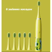 Детская электрическая зубная щетка для мальчика Dr.Bei желтая Детская электрическая зубная щетка для мальчика Dr.Bei желтая